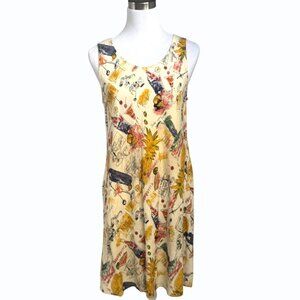 VTG Tori Richard Honolulu Sleeveless Hawaiian Dress Womens M Novelty Cocktails